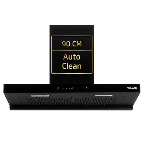 Image of V-Guard T20 90cm Chimney for Kitchen | 1300 m /h High Suction Capacity | Intelligent Auto Clean | Filterless Chimney | Motion with Touch Control