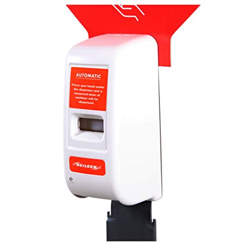 Neilsen Distributeur de Gel Hydroalcoolique sur Pied - Totem Gel Hydroalcoolique sans Contact de 1.2 m - Distributeur Automatique de Gel Hydro-alcoolique à Piles - Pied en Acier Inoxydable