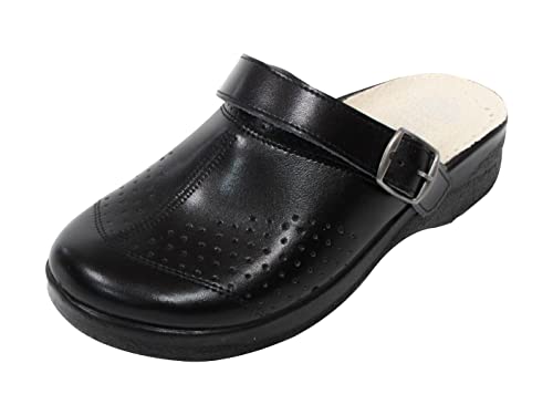 Dr Punto Rosso Medical Comfort 712SBR Zuecos Mules Zapatillas Zapatos de Cuero, Hombre, Negro, EU 45 Cover