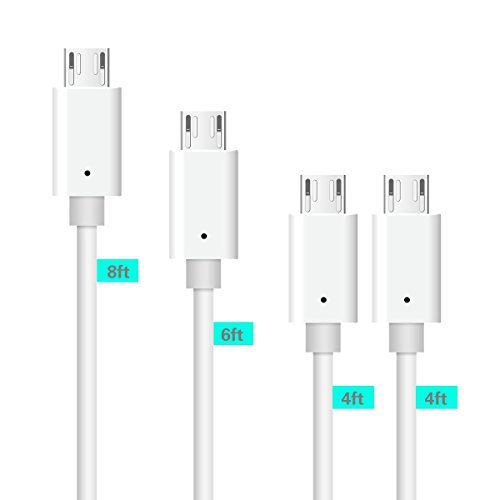 Micro USB Cable 4-Pack High Speed USB 2.0 A Male to Micro B Sync and Charge Cables Cords