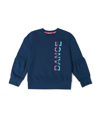 Image of Jockey AG13 Girl's Super Combed Cotton French Terry Graphic Printed Sweatshirt with Ribbed Cuff