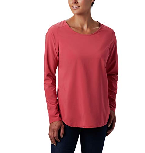 Columbia Women s Place to Place Sun Shirt, Rouge Pink, X-Small