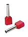 Greenlee 871/10 AWG 17 by 17mm Long Twin Insulated Wire Ferrules, Red, 1000-Pack