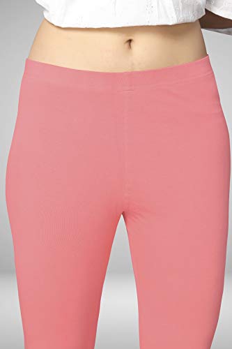 Image of Women's Cotton Skinny Leggings with Ankle Length Solid Pattern Mid Rise and Elastic Closure | Cotton Skinny Leggings for Womens