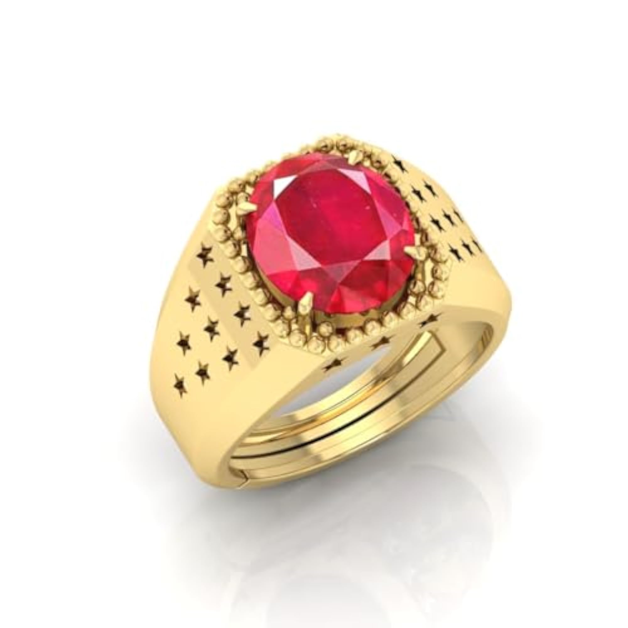 10.25 Ratti Ruby Original Manik Stone Ring, Lab Certified D-06