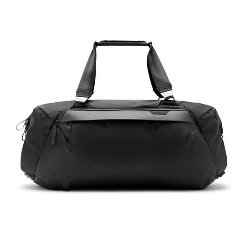 Image of Peak Design Travel Duffel 50L, Black, Extra-Wide Single Zip Access, Weatherproof Shell, 4 External Pockets, Fits Packing Cubes & Camera Cubes, Ideal for Weekend Trips, Versatile Duffel Bag for Travel
