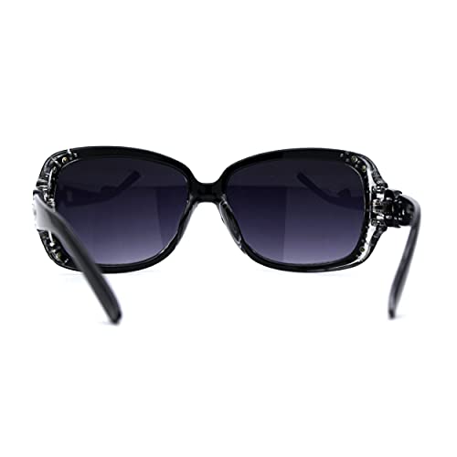 SA106 Womens Luxury Rhinestone Jewel Trim Metal Chain Arm Sunglasses4