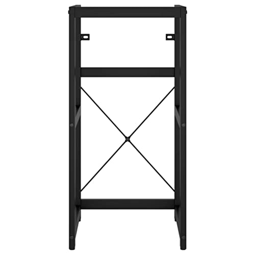 Estructura de lavabo con lavabo cerámico rectangular de pie y mueble de metal 40cm 5