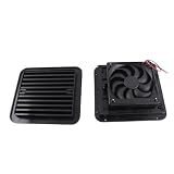 Dioche Ventilador de Refrigeración para Coche con Ajuste Fuerte y Silencioso para Ventilación para Aire, Camping, RV, SUV, Material ABS Negro