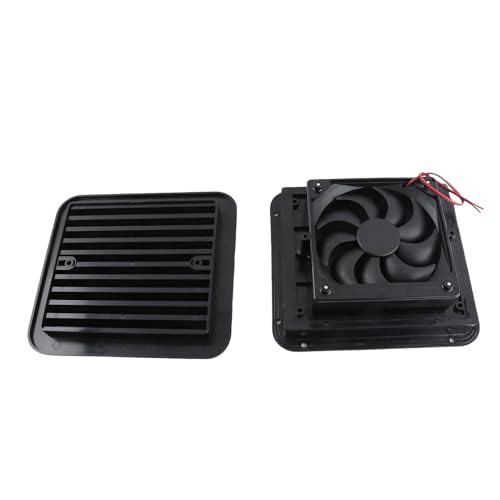 Dioche Ventilador de Refrigeración para Coche con Ajuste Fuerte y Silencioso para Ventilación para Aire, Camping, RV, SUV, Material ABS Negro