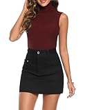 Passend zu: 1. Oberkörper: Dieser ärmellose, einfarbige Rollkragenpullover eignet sich zum Kombinieren mit Jacken, Pullovern und Blazern. 2. Unten: Geeignet zum Kombinieren mit Jeans, Shorts oder Röcken. 3. Schuhe: Es kann mit Ihren Lieblings-High Heels, Stiefeln usw.