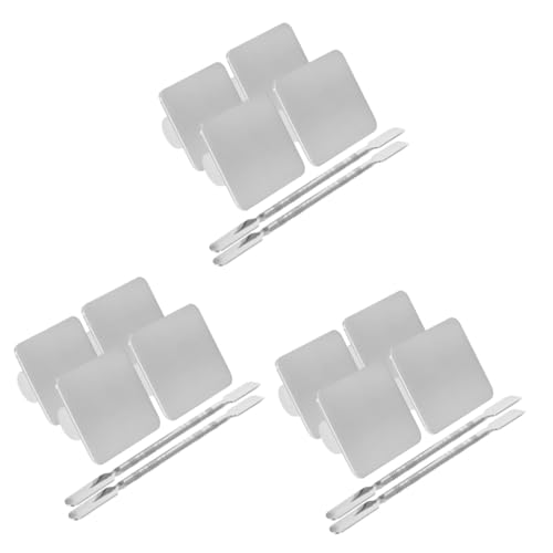 1 セット リングパレット ファンデーションパレット ステンレス製のメイクアップパレット ペイントパレット 絵の具トレイ ファンデーション用メイクプレート 化粧品パレット メイクア (シルバー×3個,4.30X3.30X2.00CMx3pcs)