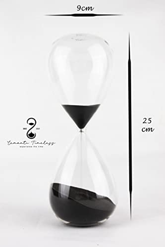 Lemonti Timeless Sanduhr aus Glas | 60 Minuten in Schwarz | auch in 10/15/30/45/60 min | als Dekoration für das Büro… – Ansicht 2