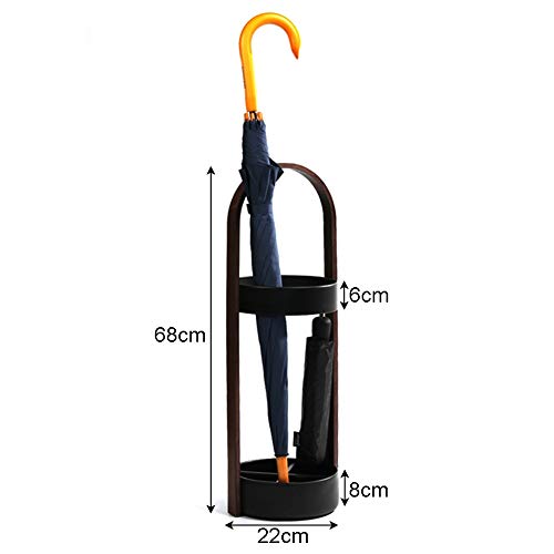 Porte-parapluies sur pied marron solution anti-gouttes entrée couloir - 3