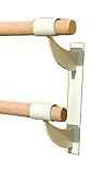 Athletic Bar Double Ballet Brackets (Pair) Fixed Height Wall Mount Ballet Barre 2 Brackets Included for 1.5