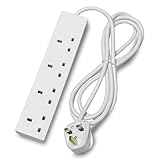 STATUS Multi Plug 4 Socket Extension Cable, 1m Extension Lead, 4WS1M20