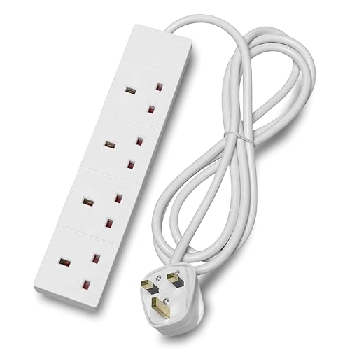 STATUS Multi Plug 4 Socket Extension Cable, 1m Extension Lead, 4WS1M20