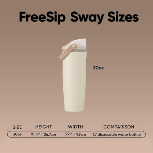 Image of Water Tumbler 900ml | Leak Proof FreeSip Lid with Straw & Chug Spout | BPA Free Reusable Steel Tumbler | Cup Holder Friendly | Travel & Office Use (Lightly Toasted)