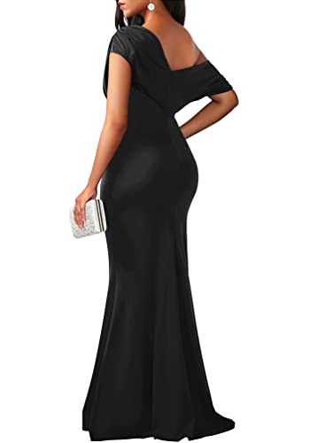 YMDUCH Women's Elegant Sleeveless Off Shoulder Bodycon Long Formal Party Evening Dress2