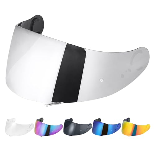 JQF Gear GT Air Visor Repalcement for GT Air 2 Outer Face Helmet Shield Compatible with CNS-1/Neotec/TC-5/TC-9 Accessories (Chrome Silver)