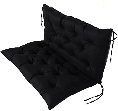 CUSCOY Swing Cushion Replacement Outdoor Swing Cushions 3 Seater Clearance 2 or 3 Seater Waterproof Porch Swing Cushion for Swing Chair Fabric Garden,black-40x40in