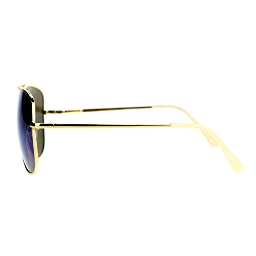 Square Aviator Sunglasses Oversized Fashion Gold Metal Frame Mirror Lens4