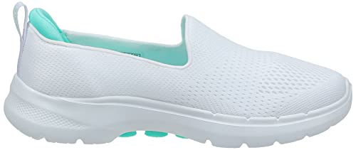 Skechers GO Walk 6 - Ocean Splash, White/Turquoise, 8