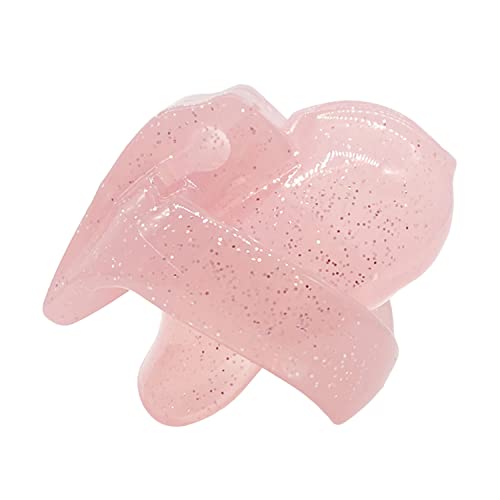 Image of HT-V4 Chastity Cage for Men | 5 Adjustable Wide Rings & 6 Colors | Beginner-Friendly | Adult Sex Toy with Sizing Guide (Pink with Silver Sparkles, Nub)