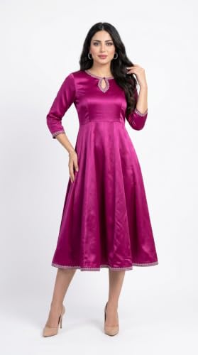 Image of Silk Satin Fabric for Tops, Frocks, Gowns, Blouses, Patiyala, Palazzo
