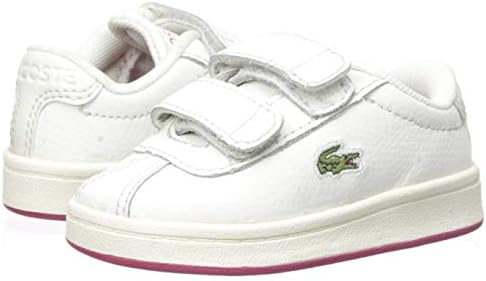Lacoste Girl's Kid's Masters Sneaker, White/Dark Pink, 4 Medium US Toddler | Image 6