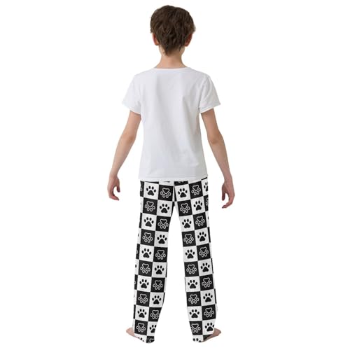 Dog Paw Pattern Cat Doodle Boys Pants for Kids Jogger Pants with Pockets S-XL3