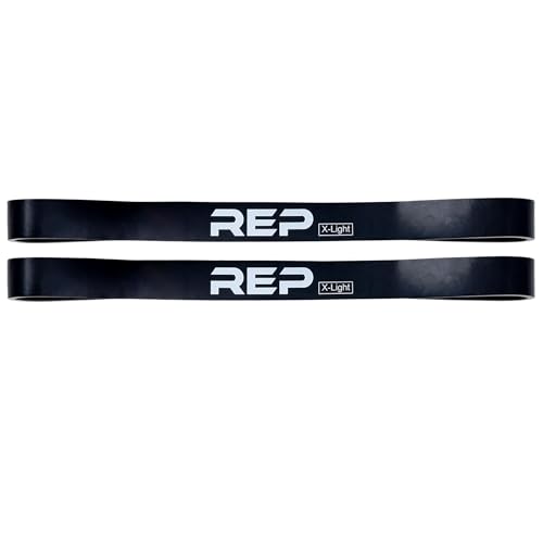 REP Fitness Black X-Light Resistance Bands, 25-65lbs, 12
