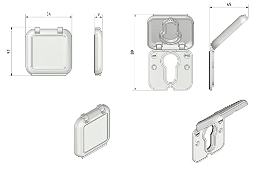 geba 606.RSK0.00 Regenschutzkappe Profilhalbzylinder Schlüsselschalter IP65, Lichtgrau