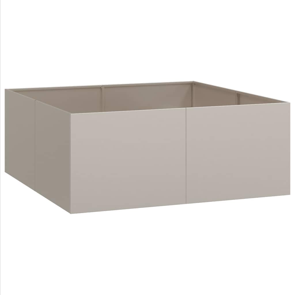Macetero de acero resistente a la intemperie 100 x 100 x 40 cm como bancal alto con suelo abierto para jardín y terraza