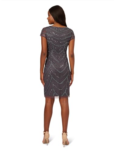 Image of Adrianna Papell Womens Beaded Cocktail Dress