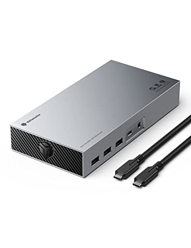 iOiE USB C Hub Dock, Dual M.2 Expansion, Thunderbolt 3, 2xUSB-C, 4xUSB-A, Ethernet, Audio, DP, 60W Power Delivery - Grey