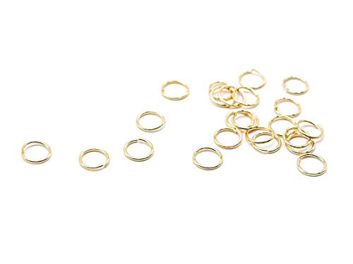 Vintageparts Anillos de latón con revestimiento de oro de 18 quilates, 5 mm, 20 unidades, para manualidades, niñas, mujeres, unisex