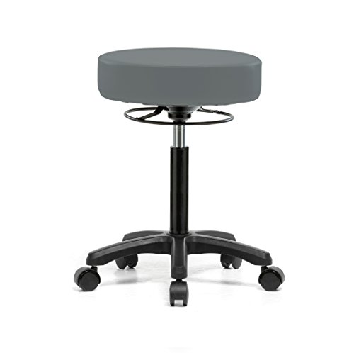 Image of Perch Life Height Adjustable Stool | Medium Bench Height 20.5-28 inch | Cinder Fabric