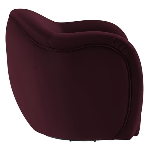 Sillón giratorio terciopelo color mora moderno miniatura 6