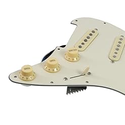FLEOR pré-câblé Stratocaster Pickguards Alnico 5 micros SSS 11 trous Strat guitare chargé Pickguard, 3 plis crème - Les Beatles, Paul McCartney, John Lennon, RIngo Starr, George Harrison FLEOR pré-câblé Stratocaster Pickguards Alnico 5 micros SSS 11 trous Strat guitare chargé Pickguard, 3 plis crème – Image 2