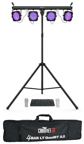 Audiosavings Bundle: 4BAR LT QuadBT ILS Bluetooth Wash Lighting Kit+Tripod+Bag+Footswitch Bundle with IRC-6 Infrared Wireless Remote Control for IRC Light Fixtures (2 Items)