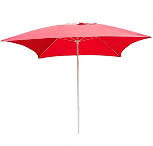 Sombrilla cuadrada de 2m CLSDRZC roja para mesa de jardín y patio exterior