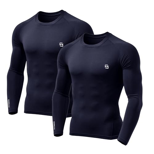 Image of Men's Cool Dry Short Sleeve Compression Shirts, Sports Baselayer T-Shirts Tops, Athletic Workout Shirt