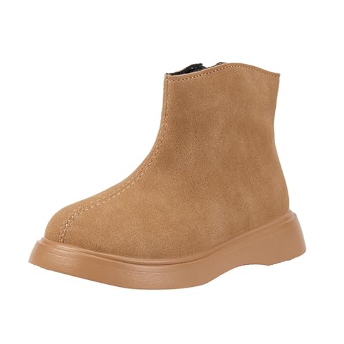 Girls Suede Ankle Boots Slip On Casual Chelsea Booties Soft