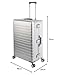 Travelhouse Oslo großer Aluminium Reisekoffer Silber L-75cm Hartschalenkoffer Reisetrolley Suitecase Trolley Koffer 2X TSA Zahlenschloss 4 Doppelräder 360° Rollen Markenqualität Vol. 102L
