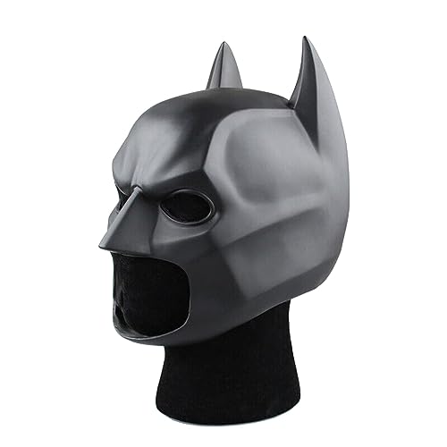 SINSEN Adult Bat Mask for Men Superheroe Bruce Wayne Full Mask Knight Cosplay Costume Prop for Halloween Party Dark (B)