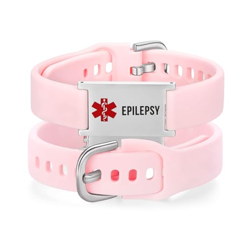 Image of LinnaLove Medical Alert ID Bracelet - Adjustable Silicone Band, Custom or Pre-Engraved Options, QR Code Available