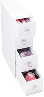 iDesign 36562EU Drawers Cosmetic Organiser Drawer, Plastic Makeup Storage Drawers with 4 Drawers, White