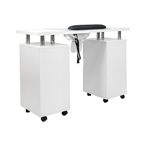 Dermalogic Manicure Table Glass Glow White Ii Salon Nail Table Salon Furniture & Equipment, Light Version #TOP1