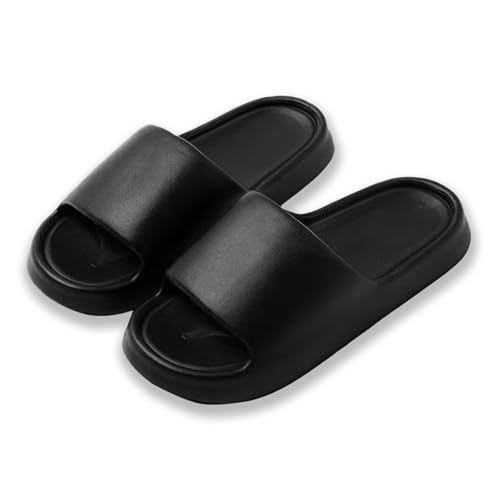 Shower Slippers for Couple Thick Sole Breathable Quick Drying Flat Sandals Open Toe Summer Bathroom Beach Pool Slides